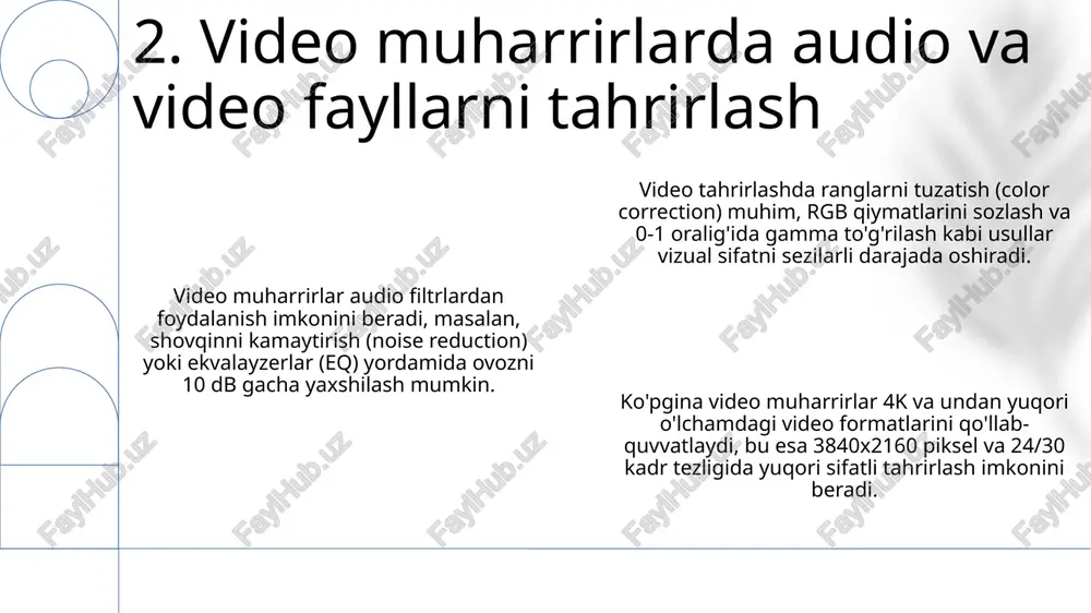 dasturing audio va video fayllarini boshqarish va tahrirlash videomuharrirlar - Page 4