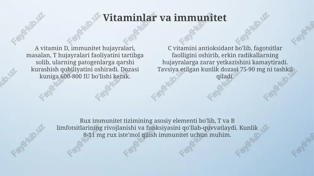 immunitetga ta'sir etuvchi vositalar.vitaminlar. - Page 4