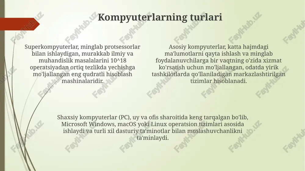 www) - bu 1989-yilda tim berners-lee tomonidan ixtiro qilingan internet orqali maʼlumot almashish tizimi boʻlib, 3.5 milliarddan ortiq veb-sahifalardan iborat boʻlishi mumkin. kiberxavfsizlik asoslari kiberxavfsizlikda zaifliklarni qidirish va bartaraf etish – bu penetratsion sinov (pentest) deb ataladi. ushbu testlar 80% holatlarda tizimdagi kamchiliklarni aniqlashga yordam beradi. kiberxavfsizlikning muhim asosi – bu autentifikatsiya, ya'ni foydalanuvchining shaxsini tasdiqlash. masalan, ikki faktorli autentifikatsiya 99% holatlarda hisobni buzilishdan himoya qiladi. kibergigiyena qoidalari – shaxsiy kompyuter va ma'lumotlar xavfsizligini ta'minlash uchun muhim. unga parolni muntazam ravishda yangilash va dasturiy ta'minotni 100% yangilab turish kiradi. kompyuter viruslari va ularga qarshi kurash ko'pgina kompyuter viruslari zararli kod yordamida 1980-yillarda disketalarda tarqalgan, ammo hozirda ular asosan internet orqali, masalan, elektron pochta orqali tarqalmoqda. kompyuter viruslariga qarshi kurash uchun antvirus dasturlari yaratilgan bo'lib, ular fayllarni skanerlaydi va 1000 dan ortiq ma'lum viruslarni aniqlash va yo'q qilish imkoniyatiga ega. ransomware deb nomlangan zamonaviy viruslar ma'lumotlarni shifrlaydi va ularni ochish uchun …