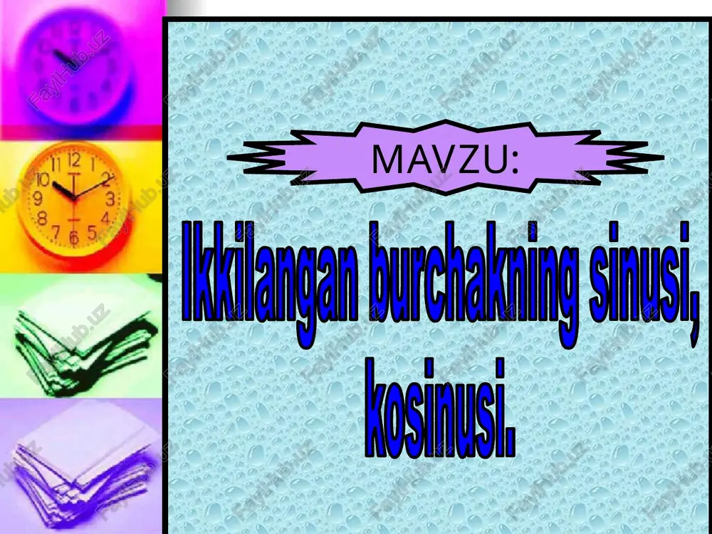 mathematics: ikkilangan burchakning sinusi, kosinusi. - Page 4