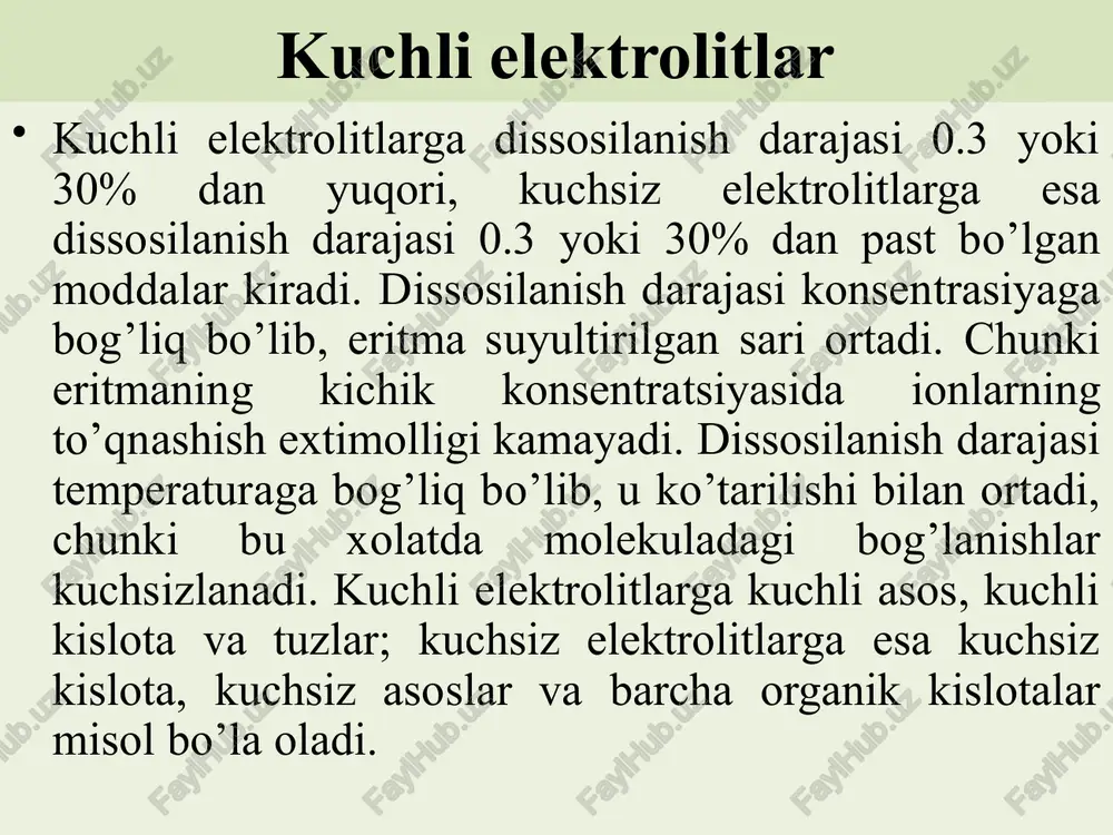 o‘ladigan suyuqlik hujayra suyuqliklariga qaraganda tokni yaxshiroq o‘tkazadi, chunki hujayra qobig‘i ko‘pgina ionlarning harakatiga to‘sqinlik qiladi. qobiqlar oldida bir hil ionlar yig‘ilib, ularning qutblanishi yuz beradi. fizioterapiya fizioterapiyada davolash usullarini qo`llaganda tanaga doimiy tokning ikki elektrodi qo‘yilsa, manfiy zaryadlangan ionlar va kolloid zarrachalar (shu bilan birga ko‘pchilik oqsillar ham) anodga tomon harakat qiladi. katodga esa gidratlangan musbat zaryadli ionlar keladi. fiziologik holatga qarab hujayralar oralig`idagi bo‘shliq va bez yo‘llari bo‘shlig`i, ekskretning ion tarkibi va hokazolar o‘zgaradi, natijada to‘qimaning elektr o‘tkazuvchanligi o‘zgaradi. potensiallarning tibbiyot va biologiyadagi ahamiyati organizm to‘qimalarida, hatto bitta hujayra ichida ham membrana va fazalar orasidagi potensiallar mavjud. bunga hujayra ichining morfologik va kimyoviy bir turda bo‘lmasligi sabab bo‘ladi. yurakning ishlashida, mushaklarning qisqarishida va hokazolarda ta’sir toklari paydo bo‘ladi. ta’sir toklarining paydo bo‘lishini hujayra membranalarining o‘tkazuvchanligi turli ionlar turlicha ekanligi natijasi deb qaraydigan nazariya bor. shuning natijasida membrananing ikkala tomonida ionlar konsentratsiyasi bir xil bo‘lmaydi. 1944 yilda rus olimlari …