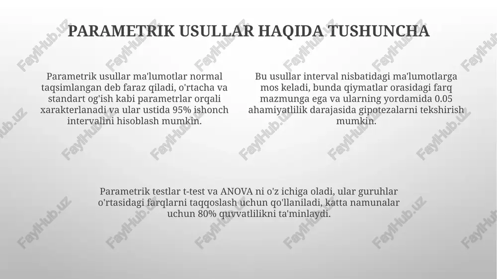 statistik tadkikotlar natijasini ishonchlik darajasini xisoblashning parametrik usullari - Page 4