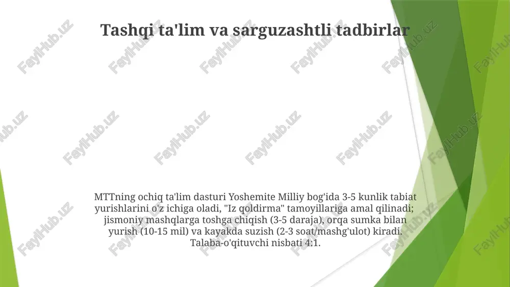 rt zali, o'yin maydonchasi, sinf xonasi) amalga oshiriladi mttning jismoniy tarbiya metodlari turli o'quvchilarni o'z ichiga oluvchi o'qitish strategiyasini, masalan, hamkorlikda o'rganish (kichik guruhlar, tengdoshlar yordami) va turli faollik darajalarini (past va yuqori intensivlikdagi variantlar) qo'llaydi mtt maktabining apa dasturi dalillarga asoslangan usullar yordamida funktsional ko'nikmalarni (masalan, harakatlanish, muvozanat, muvofiqlashtirish) rivojlantirishga qaratilgan. o'qituvchilar, mutaxassislar (masalan, fizioterapevt, ergoterapevt) va ota-onalar o'rtasidagi hamkorlik yaxlit yondashuvni ta'minlaydi motor qobiliyatlarni rivojlantirish mashqlari mtt 4 ta o'quv stansiyasida ixtisoslashgan jihozlar (masalan, arqonlar, zinapoyalar, turli o'lcham va og'irlikdagi to'plar) dan foydalanib, farqlovchi ta'limni amalga oshiradi. mashg'ulotlar maktabning sinf xonalari va ochiq havoda qo'pol (yugurish, sakrash, otish) va nozik (yozish, chizish) motor qobiliyatlarini rivojlantirishga qaratilgan. 6-8 yoshli bolalarning qo'l-ko'z muvofiqlashtiruvi (mas., loviya tashlash, 15 to'p bilan jonglyorlik), muvozanat (tayoqchada yurish, ikki oyoqda sakrash) va cho'ziluvchanligi (to'siqlar maydoni, 5 konusdan o'tish mashqlari) 200x100 metrlik maktab maydonida rivojlantiriladi. natijalar individual talabalar varaqalari va o'qituvchi kuzatuvlari orqali kuzatiladi. mtt pe …