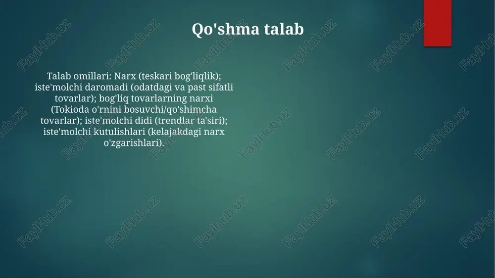 g'liq. narx elastikligi turlicha; po'lat narxining 10% ga oshishi michigan shtatidagi avtomobil ishlab chiqarishni 5% ga kamaytirishi mumkin. e'tiboringiz uchun rahmat @taqdimot_robot image1.png image2.png image3.png image4.png image5.png image6.png image7.png image8.png image9.png image10.png