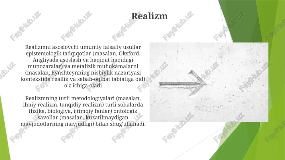 matizmni (jeymsning amaliy oqibatlarga urg'u berishi, 20-asr amerika falsafasiga ta'siri) o'z ichiga oladi paradigma o'zgarishlari (masalan, kopernik inqilobi, darvin evolyutsiyasi) ilmiy tushunchalarda tub o'zgarishlarni keltirib chiqaradi, metodikalarga (masalan, geotsentrikdan geliotsentrik modellargacha, 16-asr evropasida astronomik kuzatish texnikalariga) ta'sir qiladi konstruktivizm konstruktivist yondashuvlar empirizm (lokk, berkley), ratsionalizm (dekart, leybnits) va pragmatizm (jeyms, dyuy) kabi umumiy falsafiy usullarga asoslanadi va bilim olishga epistemologik nuqtai nazarlar ta'sir ko'rsatadi konstruktivist metodlarni ijtimoiy konstruktivizm (vygotskiy), radikal konstruktivizm (fon glasersfeld) va kognitiv konstruktivizm (piaget) ga bo'lish orqali tasniflash mumkin. bu farqlar pedagogik yondashuvlarga, o'quv dizayniga (multimedia, simulyatsiyalar yordamida) va baholash usullariga (masalan, rubrika asosidagi baholash, tengdoshlar baholashi) ta'sir qiladi pozitivizm pozitivizm epistemologiyasi tajriba dalillariga (masalan, millikan yog' tomchisi tajribasi kabi eksperimentlardan olingan miqdoriy ma'lumotlar) va mantiqiy fikrlashga (deduktiv va induktiv usullar) asoslanib, tekshiriladigan bilimlarni ta'kidlaydi, metafizikani rad etadi; ogyust kont (fransiya), 19-asr, ijtimoiy fanlarga ta'sir ko'rsatgan. pozitivizmda gipotetiko-deduktiv mantiq (gipotezalarni jahon bo'ylab laboratoriyalarda kuzatish va tajriba orqali …