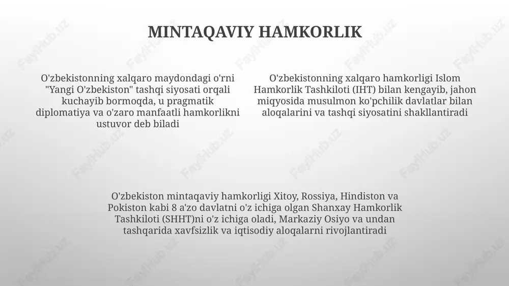 oʻzbekiston xalqaro hamkorlik aloqalari - Page 4