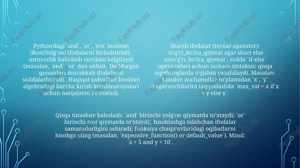 pythonda qisqa shartli operatorlar bilan ishlash - Page 4