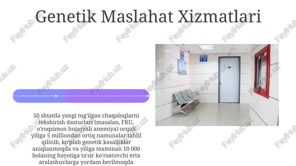 uvi (aqshda har 8 ayoldan 1 tasi), alomatlar paydo bo'lishidan oldin moyillikni aniqlaydi; ko'p genli panellar 100 dan ortiq genlarni tahlil qilib, irsiy saratonlarni (yo'g'on ichak, tuxumdon) aniqlashni oshiradi nevrologik kasalliklar uchun genetik tekshirish to'g'ridan-to'g'ri iste'molchiga (dtc) genetik testlar ajdodlarni aniqlash va nevrologik kasalliklar jumladan turli kasalliklarga moyillikni aniqlash uchun arzon (~100-300$) imkoniyatlarni taqdim etadi, biroq klinik ahamiyati va foydaliligi hali munozarali ko'pgina rivojlangan mamlakatlarda yangi tug'ilgan chaqaloqlarni fenilketonuriya (fku) ga tekshirish kabi, aholi asosidagi genetik skrining dasturlari davolash mumkin bo'lgan kasalliklarni aniqlaydi genetik diskriminatsiya va qonun to'g'ridan-to'g'ri iste'molchiga genetik testlash (masalan, 23andme, ancestrydna) ma'lumotlar maxfiyligi va ish beruvchilar, sug'urta kompaniyalari yoki hatto huquq-tartibot idoralari tomonidan genetik ma'lumotlarning kamsitishlar uchun ishlatilishi xavotiriga sabab bo'ladi genetik maslahat xizmatlari, xususan, xantington kasalligi (hd) yoki ko'krak/tuxumdon saratoni xavfini oshiruvchi brca mutatsiyalari kabi kasalliklarning prognoz tekshiruvlari bo'yicha xabardor rozilik uchun juda muhimdir. ijtimoiy-iqtisodiy holat va geografik joylashuvga (qishloq joylarda genetik maslahatchilar yetishmasligi) asoslangan kirish …