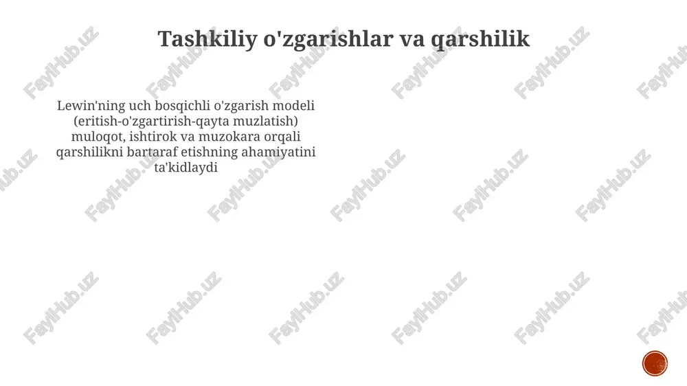 " (1895) asari misolida) anonimlik va umumiy his-tuyg'ular (masalan, qohiradagi tahrir maydonidagi noroziliklar)ning altruizmning oshishiga yoki haddan tashqari zo'ravonlikka olib kelishini ko'rsatadi ijtimoiy ta'sir tashkilot xulqiga katta ta'sir qiladi; moslashuv eksperimentlari (ash, 1951) guruh normalariga bo'ysunish bosimini ko'rsatadi, bu korporativ kengashlar (masalan, enronning qulashi) kabi muhitlarda qaror qabul qilishga va turli sohalarda (masalan, detroytning ishlab chiqarish zavodlari) unumdorlikka ta'sir qiladi e'tiboringiz uchun rahmat @taqdimot_robot image1.png image2.png image3.png image4.png image5.png image6.png