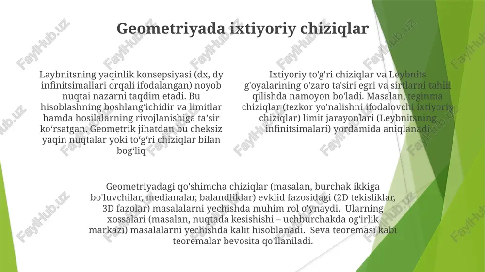 ixtiyoriy chiziqlar va ularning geometrik talqini - Page 4