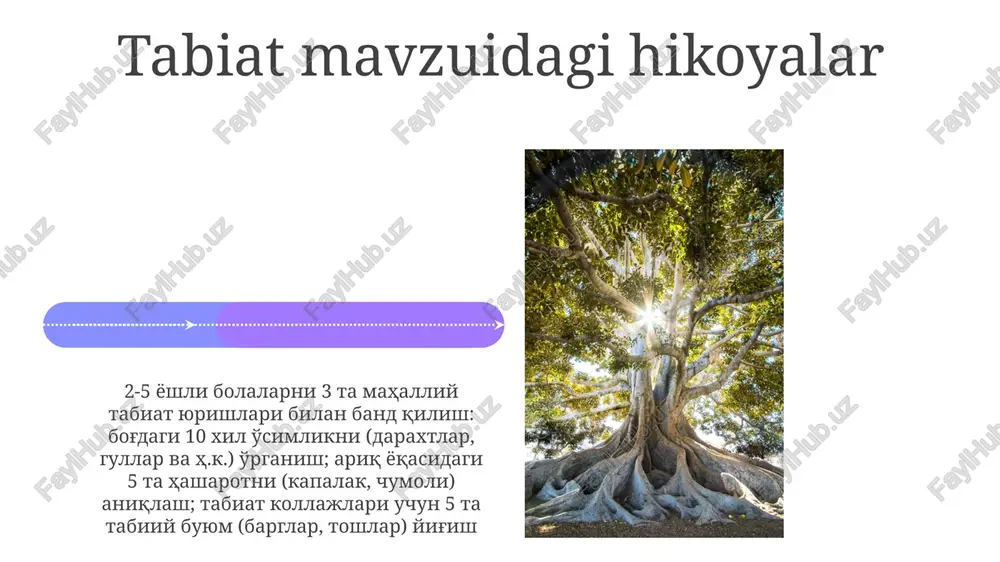 lar urug'dan o'simlik yetishtirish 3-5 xil tez o'sadigan urug'lar (loviya, quyoshgul, va hokazo) dan foydalanib, shaffof idishlarda urug' unib chiqish tajribalari; 2 hafta davomida ildiz va unib chiqish rivojlanishini kuzatish, o'sishni chizmalar/o'lchovlar bilan hujjatlashtirish (bog'cha bog'i yoki sinf xonasida) tabiat mavzuidagi qo'shiq va she'rlar e'tiboringiz uchun rahmat @taqdimot_robot image4.jpg image5.jpg image6.jpg image7.jpg image8.jpg image9.jpg image10.jpg image11.jpg image12.jpg image13.jpg image14.jpg image15.jpg image16.jpg image17.jpg image18.jpg image1.jpeg image2.jpeg image3.jpeg