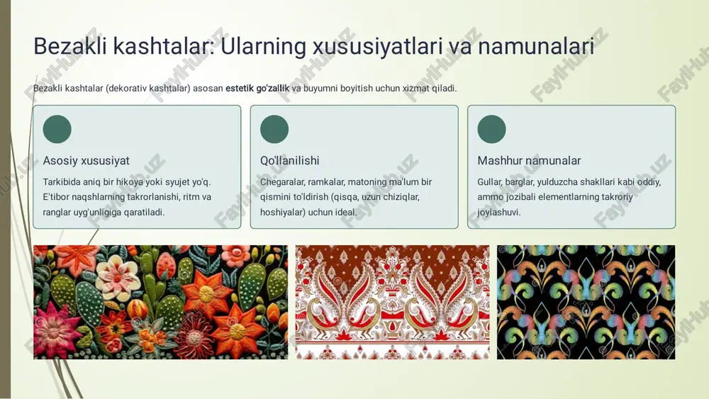 mavzu: kashta turlari: bezakli va mazmunli kashtalar. - Page 4
