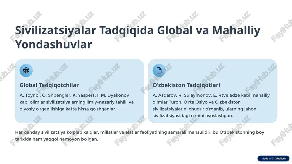 oldin) kabi turlarni o‘z ichiga oladi. eng qadimgi odamlar homo habilis ("ishbilarmon odamlar"), pitekantrop va sinantroplar kabi turlar. qadimgi odamlar ibtidoiy jamiyatning keyingi bosqichlaridagi odam turlari. hozirgi qiyofadagi odamlar homo sapiens sapiens, zamonaviy insonlarning ajdodlari. sharqiy afrikada topilgan oddiy tosh qurollar va qazilma odam qoldiqlari insoniyatning 3-3.5 million yil avval mavjud bo‘lganligini tasdiqlaydi. vatan qahramonlari: ozodlik uchun kurashgan buyuk siymolar oʻrta osiyo xalqlarining ozodlik va mustaqillik yoʻlidagi kurashlari doimiy ravishda qahramonlik va jasorat timsoli boʻlib kelgan. tarix sahifalarida xalqimizning shonli oʻtmishini aks ettiruvchi koʻplab buyuk siymolar bor. malika toʻmaris va saklarning qahramonligi tarixiy manbalar, xususan, gerodotning yozishicha, miloddan avvalgi 530-yilda massaget qabilalari malika toʻmaris boshchiligida forslarning ulkan qoʻshinini tor-mor etganlar. bu jangda fors hukmdori kir ii ham halok boʻlgan. gerodot ushbu jangni "varvarlar (massagetlar) ishtirok etgan janglar orasida eng dahshatlisi" deb ta'riflagan. massagetlarning harbiy mahorati va fidoyiligi tufayli fors imperiyasining kengayishiga to'siq bo'lingan. bundan tashqari, tarixchi polien shiroq qahramonligi haqidagi …