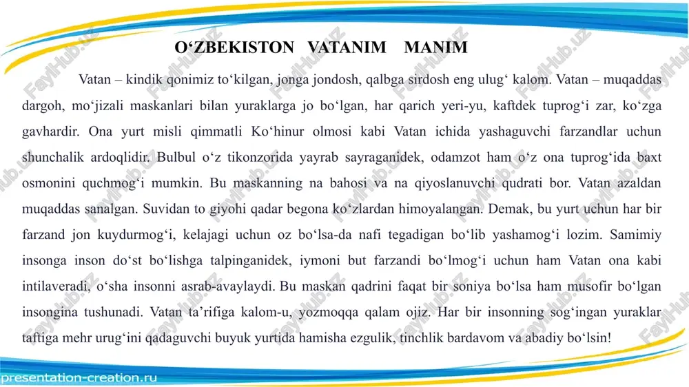 toxova d., xalmuxammedova u., inogamova n., egamberdiyeva n. o‘zbek tili (o‘quv qo‘llanma). – toshkent: mumtoz so‘z, 2018, – 150 b. 2. inogamova n. o‘zbek tilining sohada qo‘llanishi. (o‘quv qo‘llanma). barcha ta’lim yo‘nalishlari uchun. – globe edit. germaniya. 2023, – 168 b. 3. topildiyeva f. o‘zbek tilining sohada qo‘llanishi. (o‘quv qo‘llanma). gumanitar ta’lim yo‘nalishlari uchun. – toshkent. o‘zbekiston milliy universiteti. 2024, – 264 b. qo‘shimcha adabiyotlar: o‘zbekiston respublikasi prezidenti sh.mirziyoyevning 2019-yil 21-oktabrdagi “o‘zbek tilining davlat tili sifatidagi nufuzi va mavqeyini tubdan oshirish chora-tadbirlari to‘g‘risida”gi pf-5850-son farmoni. 2. o‘zbekiston respublikasi prezidentining 2020-yil 29-yanvardagi “o‘zbekiston respublikasi vazirlar mahkamasi huzuridagi atamalar komissiyasining faoliyatini tashkil qilish chora-tadbirlari to‘g‘risida”gi pq – 40-son qarori. image4.png image5.png image6.jpeg image1.jpg /docprops/thumbnail.jpeg