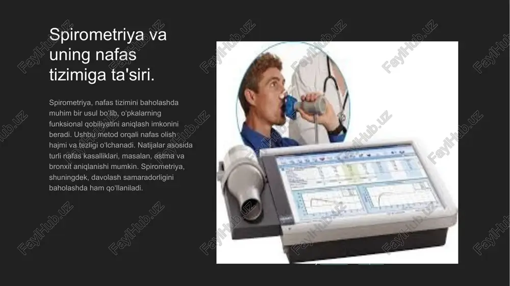 kardiografiya va elektrokardiogramma, aniqlikni oshiradi va kasalliklarni erta bosqichda aniqlash imkonini beradi. sog'liqni baholashda innovatsion texnologiyalar, masalan, telemeditsina va mobil ilovalar, bemorlar uchun qulaylik yaratadi va muolajalarni yanada samarali o'tkazishga yordam beradi. e'tiboringiz uchun rahmat! image1.png image2.png image3.png