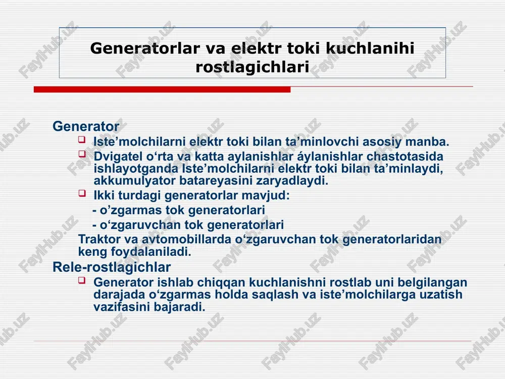 generatorlar va elektr to'kikuchlanish rostlagichlari - Page 4