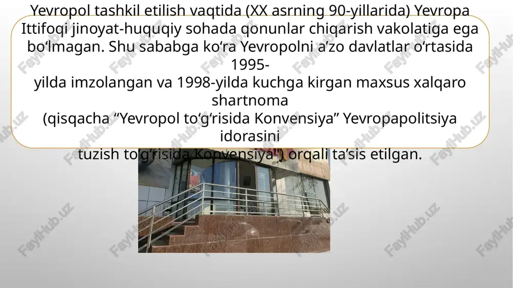 i tahdidlarni baholash. foydalanilgan adabiyotlar 1. a.egamberdiyev, sh.mirzayev, z.borsieva, u.zakirova. xalqaro huquqni muhofaza qiluvchi tashkilotlar. o‘quv qo‘llanma.– t.: nashriyot tdyu-2016 image4.png image5.png image6.png image7.png image8.png image9.png image10.png image1.png /docprops/thumbnail.jpeg