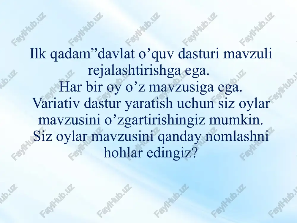 ond maktabgacha ta'lim tashkilotlarida variativ dasturlarini ishlab chiqish - Page 4