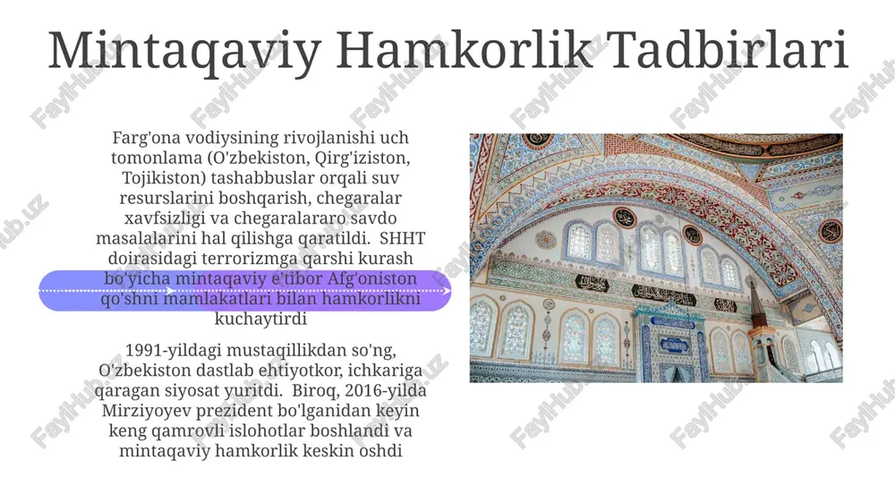 tr 100 0 sales 1st qtr 2nd qtr 100 0 iqtisodiy islohotlar va xususiylashtirish qishloq joylarda, ayniqsa, qoraqalpog'istonda keng tarqalgan qashshoqlik, samarqand va buxoro viloyatlarida yoshlar orasida yuqori ishsizlik va nomaqbul iqtisodiyotning ustunligi kabi muammolar saqlanib qoldi 1991-yildagi mustaqillikdan keyin o'zbekistonda markaziylashtirilgan iqtisodiyotdan bozor iqtisodiyotiga o'tish bo'yicha islohotlar amalga oshirildi. 90-yillar o'rtalaridan boshlab boshlangan xususiylashtirish davlat korxonalarini xususiylashtirishga olib keldi (qishloq xo'jaligi (paxta), sanoat (gaz, navoiy konlari), xizmat ko'rsatish (aloqa, toshkentdagi banklar)) infratuzilma rivojlanishi inson huquqlari va fuqarolik erkinliklari tashqi siyosat va mintaqaviy munosabatlar yaqin tarix avtoritarizmdan keng siyosiy ochiqlikka o'tishni ko'rsatadi, ammo muammolar hali ham mavjud. 2016 yildan beri prezident mirziyoyevning islohotlari iqtisodiyotni diversifikatsiya qilish, davlat nazoratini kamaytirish va inson huquqlarini yaxshilashga qaratilgan qo'shni mamlakatlar, jumladan tojikiston va qirg'iziston bilan munosabatlar yaxshilandi, chegaradagi nizolar ikki tomonlama shartnomalar va shanxay hamkorlik tashkiloti (shht) doirasida hal qilindi post-karim davri paxtadan tashqari iqtisodiy diversifikatsiya, buxoro va samarqand kabi viloyatlarga ta'sir ko'rsatib, asosiy …