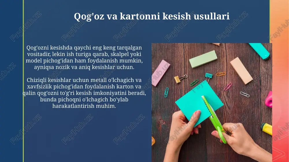 qogʻoz va karton bilan ishlash darslarining mazmuni - Page 4