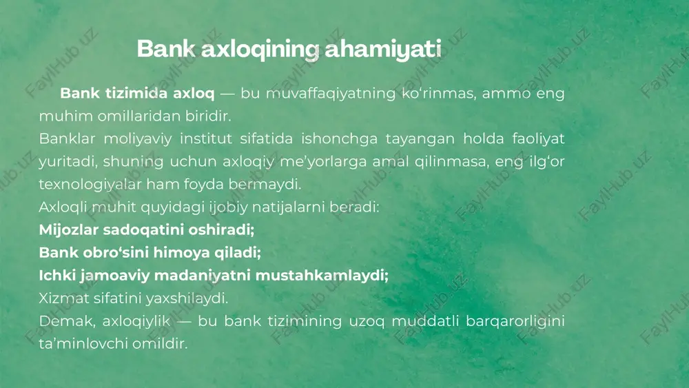 bank axloqining mazmuni va ahamiyati - Page 4