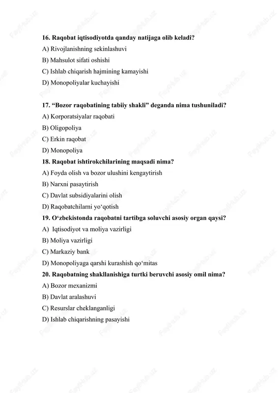 raqobat va monopoliya test - Page 4