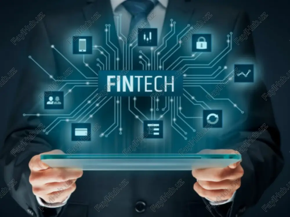 fintech innovatsiyalarini joriy etish iqtisodiyotning raqamli rivojlanish bosqichida strategik ahamiyat kasb etadi. fintech yechimlari bank xizmatlarini tez, qulay va shaffof qilish orqali aholining moliyaviy xizmatlardan foydalanish imkoniyatlarini kengaytirmoqda.tahlillar shuni ko‘rsatadiki, so‘nggi yillarda raqamli to‘lov tizimlari, mobil banking, onlayn kreditlash va blokcheyn texnologiyalarini qo‘llash jarayonlari sezilarli darajada faollashgan. foydalanilgan adabiyotlar ro‘yxati o‘zbekiston respublikasi prezidentining “raqamli o‘zbekiston – 2030” strategiyasini tasdiqlash to‘g‘risidagi pf–6079-son farmoni. o‘zbekiston respublikasi prezidentining “bank tizimini isloh qilish va raqamlashtirish chora-tadbirlari to‘g‘risida”gi pq–3272-son qarori. “to‘lovlar va to‘lov tizimlari to‘g‘risida”gi o‘zbekiston respublikasi qonuni (2020 yil 3 noyabr). o‘zbekiston respublikasi markaziy bankining “raqamli bank xizmatlarini rivojlantirish konsepsiyasi” (2021 yil). image2.gif image3.emf image4.png image5.png image6.png image7.png image1.emf /docprops/thumbnail.jpeg