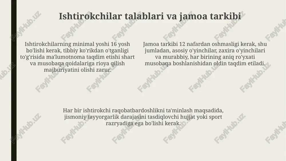 musobaqa qoidalari va tashkilotchilar majburiyatlari - Page 4