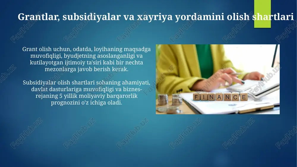 grantlar, subsidiyalar va xayriya yordami - Page 4