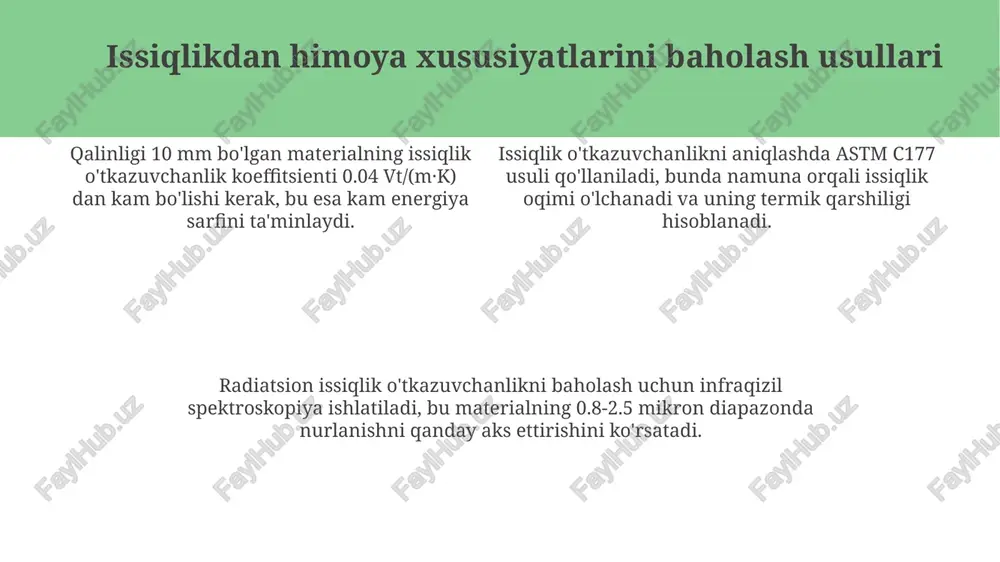issiqlikdan himoya materiallariga qo'yiladigan talablar - Page 4