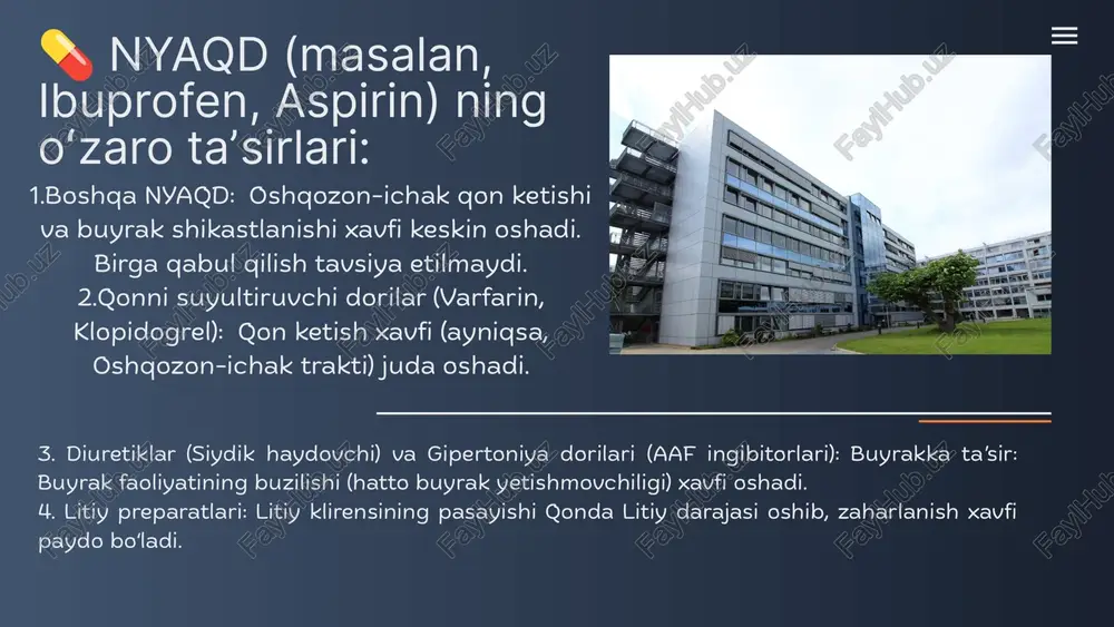 nonarkotik analgetiklarning boshqa dorilar bilan mutanosibligi - Page 4