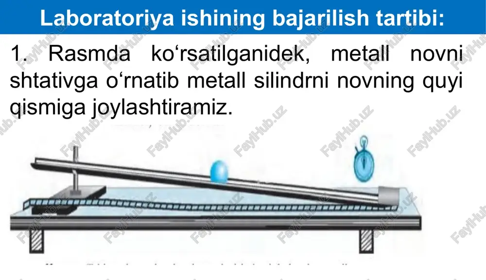 tekis o‘zgaruvchan harakatlanayotgan jism tezlanishini aniqlash - Page 4