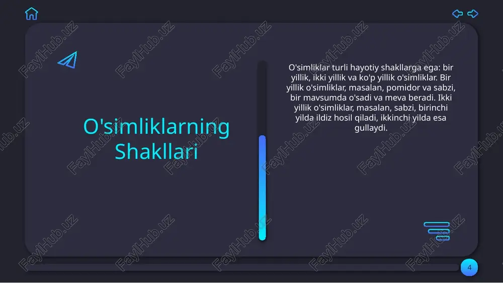 izligi va ekotizimlar barqarorligiga tahdid soladi. hayvonlar va iqlim o'zgarish 1 2 3 5 4 hayvonlar iqlim o'zgarishidan ta'sirlanadi. besh yildan birida 1 million hayvon yo'qolishi mumkin. hayvonlarning yashash joylari qisqaradi. "iqlim o'zgarishi natijasida ekosistemalarda muvozanat buzilib, hayvonlar va o'simliklarning migratsiya va ko'payish jarayonlari o'zgaradi. o'simlik va hayvonlararo aloqalar o'simliklar hayvonlarga oziq-ovqat va yashash muhitini taqdim etadi. o'simliklar va hayvonlar o'rtasida kuchli aloqalar mavjud. hayvonlar esa o'simliklarni changlatish va urug'larini tarqatishda yordam beradi. 1 2 3 o'simlik va hayvonlarni himoya qilish 1 2 3 4 global iqlim o'zgarishi, qishloq xo'jaligi va urbanizatsiya o'simlik va hayvonlarni xavf ostiga qo'yadi. masalan, 2019-yilda bmt hisobotiga ko'ra, 1 milliondan ortiq hayvon va o'simlik turlari yo'qolish xavfi ostida. tabiiy muhitni muhofaza qilish va barqaror rivojlanish uchun xalqaro hamkorlik zarur. 2020-yilda o'tkazilgan bmtning biologik xilma-xillik bo'yicha konferensiyasida 196 davlat kelishuvga erishdi. o'simlik va hayvonlarni himoya qilish uchun turli tadbirlar amalga oshirilmoqda. qizil kitobga kiritilgan turlarni himoya …
