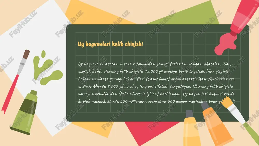 iyati texnologiyalar hayvonlarni parvarish qilishni osonlashtiradi. innovatsiyalar va istiqbol kelajakda uy hayvonlari ko'proq ro'yxatga olinadi. sog'liq va farovonlik slidesmania.com e'tiboringiz uchun rahmat slidesmania.com image6.png image7.jpeg image8.jpeg