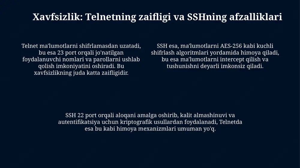 telnet va ssh protokollari - Page 4