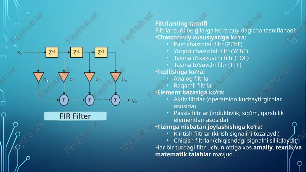 filtrlarga qo’yiladigan asosiy talablar - Page 4