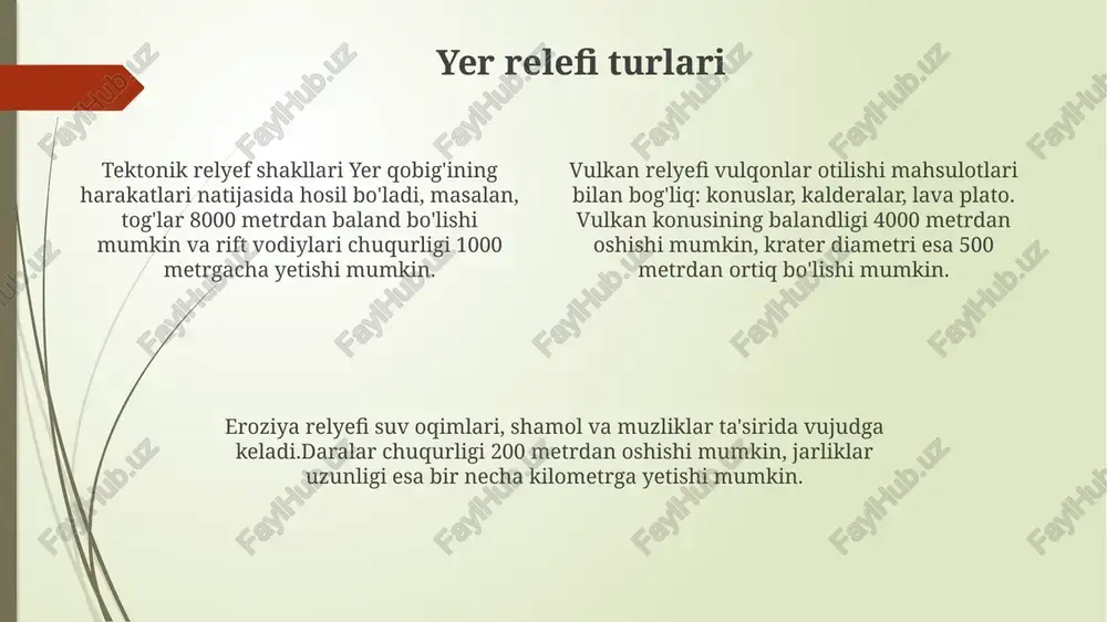 yer relefining asosiy shakl va turlari - Page 4