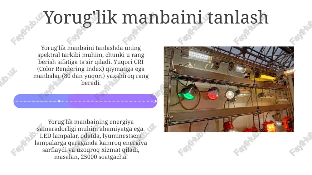 yorug'lik manbaini va yoritish tizimini tanlash - Page 4