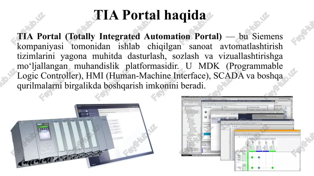ge11.png image12.png image13.png parametr ma ’ lumot turi tavsif in (input) bool taymerni ishga tushiruvchi kirish signali pt (preset time) time oldindan belgilangan vaqt qiymati q (quit) bool taymerning chiqishi et (elapsed time) time o‘tgan vaqt qiymatining chiqishi r (reset) bool tonr taymerining o ʻ tgan vaqtini nolga qaytar adi (ton, tof va tp taymerlarda qoʻllanilmaydi). db ( taymerning ma'lumotlari ) db t aymerning barcha ma ’ lumotlarini, jumladan, o ʻ tgan vaqt, chiqish holati va boshqa zarur parametrlarni saqla ydi /docprops/thumbnail.jpeg