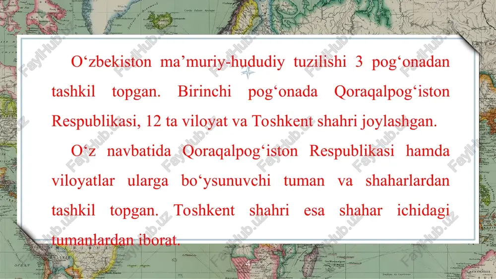 o‘zbekistonning ma’muriy-hududiy tuzilishi - Page 4
