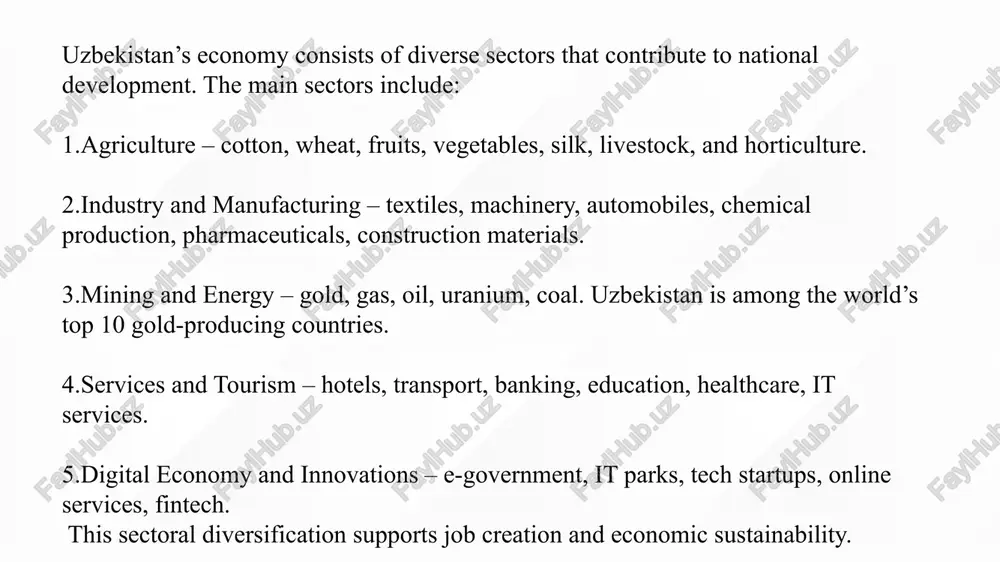 tic demand and the impact of recent reforms. imf+2uzdaily.uz+2 that year, the country’s nominal gdp rose to 1.45 quadrillion uzbek sums, which is roughly $114.9 billion, based on the average exchange rate of 12,652.7 sums per dollar. kun.uz+2kun.uz+2 per capita gdp also increased, reaching about 39.1 million sums, or around $3,093. kun.uz+1 the inflation rate climbed to 10.6% in mid-2024, largely because of energy price reform, and by april 2025 it had slightly eased to 10.1%. imf in terms of external balance, the current account deficit narrowed significantly — from 7.6% of gdp in 2023 down to 5.0% in 2024. imf at the same time, government fiscal policy became more disciplined: the consolidated fiscal deficit dropped by 1.7 percentage points to 3.2% of gdp. imf despite these challenges, uzbekistan’s international reserves remained “ample,” helping to support macro-financial stability. tsentralniy bank uzbekistana looking ahead, the imf projects that gdp growth will …