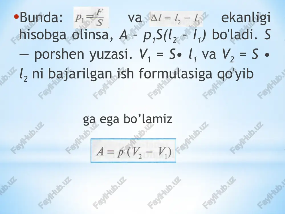 nchasiga aylanishini aytib berish mumkin, xolos. kimyo qoidalariga amal qilib yozilgan barcha kimyoviy reaksiyalar amalda sodir bo’lavermaydi. masalan, ma‘lum sharoitda a+b = s+d reaktsiya o’ngdan chapga yoki chapdan o’ngga boradimi? bu savolga birinchi qonun javob bera olmaydi. masalan 3h2 + n2 = 2nh3 ekvimolekulyar nisbatda olingan bo’lsa, reaksiya ikkinchi tomonga borishi mumkin, bu birinchi qonunga zidlik qilmaydi. agar reaksiya past bosimda va yuqori haroratda o’tkazilsa juda kam miqdorda nh3 hosil bo’ladi, ya‘ni reaksiyaning unumi juda kam bo’ladi. ikkinchi qonun reaksiyaning unumini oshirish usullari va buning uchun reaksiyani qanday sharoitda olib borish kerakligi nazariy jihatdan ko’rsatib beradi. tabiatda shunday jarayonlar borki, ular bir tomonga boradi; birinchi qonunga zid bo’lmasada, teskari tomonga bormaydi. masalan, eritma o’z – o’zicha hosil bo’ladi, lekin eritmani tashkil etuvchi komponentlarga o’z – o’zicha ajralmaydi. issiqlik energiyasi faqat issiq jismdan sovuq jismga o’z – o’zicha o’tadi, elektr energiyasi yuqori potensialli joydan past potensialli joyga o’z – o’zicha boradi, …