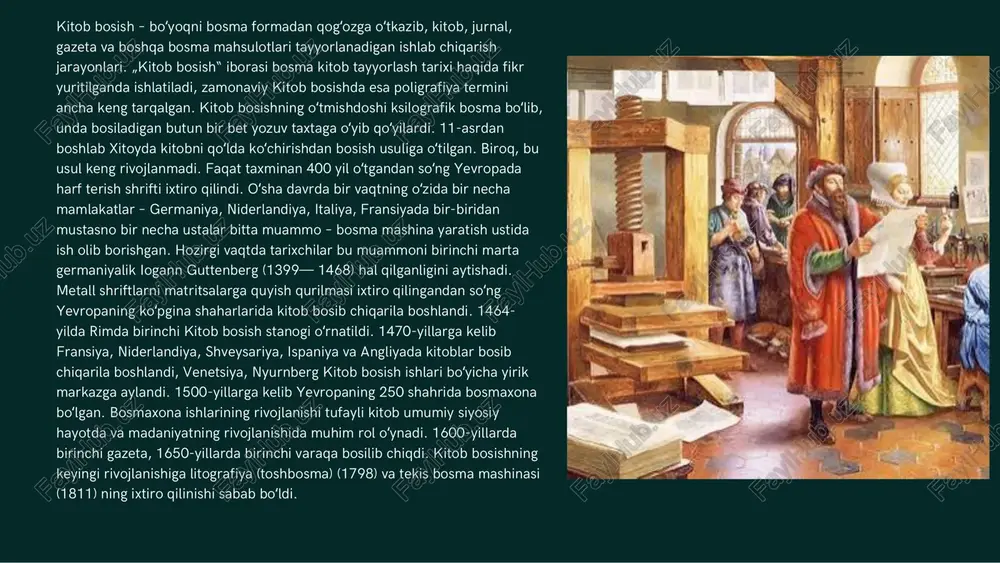 haqiqati» – «tashkentskaya pravda»), 2 shahar gazetasi («toshkent oqshomi» – «vecherniy tashkent»), 44 ko‘p tirajli gazetalar nashr etiladi. matbuot matbuot — barcha bosma mahsulotlar majmui tor maʼnoda davriy nashrlar, asosan, gazeta va jurnallarni ifodalaydi(sinonimi – pressa). matbuot ijtimoiy ongning oʻtkir va taʼsirchan vositasi sifatida kishilik jamiyatiga doimiy va faol taʼsir koʻrsatadi, jamoatchilik fikrini shakllantiradi, omma ongiga muayyan qarashlarni singdirishda qudratli gʻoyaviy omil hisoblanadi. urushdan keyingi davrda toshkentda matbuot taraqqiyoti, asosan, shahar hamda yirik korxona, zavod, ilmiy va ta’lim muassasalari gaz.lari hisobiga yanada kengayishi, mavjud gazetalar nusxasining keskin ko‘payishi, matbuot moddiy-texnika bazasining mustahkamlanishi bilan xarakterlidir. 20-asrning 80-yillari 2-yarmiga kelib «qayta qurish» deb nom olgan davr matbuotida so‘z erkinligi va oshkoralik erkinlari kuzatila boshladi. boshqacha aytganda, sobiq sovetlar hokimiyatining zaiflashuvi, iqtisodiyotning izdan chiqishi, jamiyatda yuzaga kelgan turfa xil muammolar kishilarni hayotga haqqoniy ko‘z bilan qarashga undamoqda edi. bugun jamiyatimizga matbuot har qachongidan koʼra zarurligini prezidentimiz bot-bot taʼkidlamoqda. demak, xalqni maʼnaviyatli, maʼrifatli qilishda …