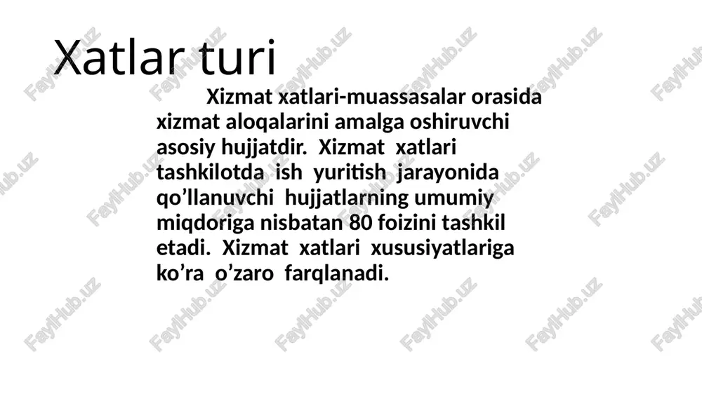o-shikoyat ishlarida u yozma dalil sifatida qoilanishi mumkin ilova xatning asosiy zaruriy qismlari: 1.xatni oluvchi muassasa va mansabdor shaxsning nomi. 2. matn (kirish va xulosa bilan). 3. ilova (jo‘natilayotgan hujjatlami sanash). 4. rahbar imzosi. ilova xatlar boshqa hujjat materiallari bilan birga qo‘shib jo ‘natiladi ilova xatlaming matnida, odatda, xulosa qism asosiy o‘rinni tashkil etadi. unda ilova qilinayotgan hujjatlar va ularni jo ‘natishdan ko‘zlangan maqsad ham ko‘rsatiladi. hujjatlami jo'natishda har doim ham ilova xat tuzilishi shart emas. birgina hujjatni (ma’lumotnoma, buyurtmanoma va boshqalar) jo ‘natishda ilova xatlar tuzilmaydi. agar ilova qilingan hujjatlar qo‘shimcha izohlar, ma’lumotlar, taklif va iltimoslar bilan bog‘liq bo‘lsa yoki ilova qilinayotgan hujjatlar bir necha qismlardan tashkil topsagina ilova xat tuzish maqsadga muvofiqdir. boshqa barcha hollarda ilova xat ortiqcha hisoblanadi. ilova xat davlat intizomiga rioya qilislini va jo‘natiladigan hujjatlaming yaxshi saqlanganligini nazorat qiluvchi ishonchli vositadir. «yo‘llaymiz», «ilova qilamiz», «qayta yo‘llaymiz», «taqdim qilamiz» kabi so‘z va birikmalar ilova xatlaming o‘ziga …