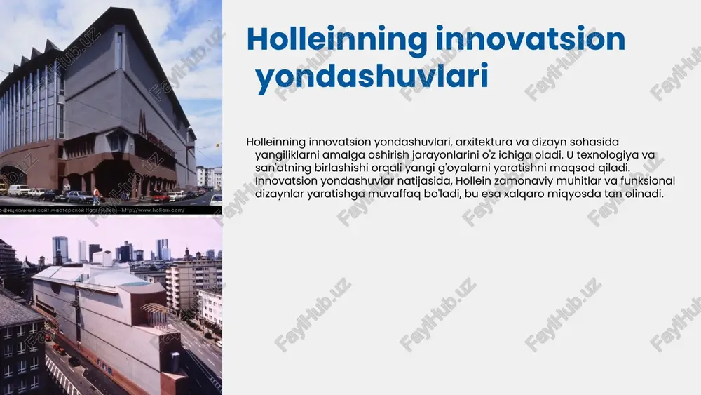 holleinning me'morchilik uslublari va innovatsiyalari - Page 4