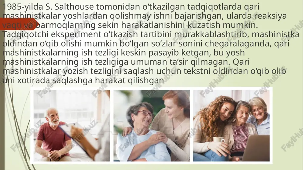 eb ataladi, bunda asosiy determinant sifatida ijtimoiy omil nafaqa yoshiga yetish omili ko‘rsatiladi. darhaqiqat nafaqaga chiqish inson hayotini tubdan o‘zgartirib yuboradi, jamiyatdagi muhim ijtimoiy rolining yo‘qotilishi, insonning o‘z referent guruhidan ajralishi, muloqot doirasining torayishi, moddiy ahvolining yomonlashuvi, ba’zan «iste’fo shoki» holatining o‘tkir kechishida namoyon boladi. bu holat ko‘pchilik qartayayotgan insonlarda qiyin kechadi, salbiy hissiy holatlarni vujudga keltiradi l.i.ansifirovaning ta’kidlashicha, qariyalarning uch xil asosiy shaxs tiplarini ajratish mumkin. birinchi tipdagi qariyalar nafaqaga chiqishni yaxshi boshdan kechiradi, yangi qiziqarli mashg‘ulotga jon deb ko‘chadilar, yangi do‘stona munosabatlarni o‘rnatishga layoqatli. bularning bari ularning hayotdan qoniqqanlik darajasining yuqori bolishiga hamda umrining uzun bolishiga ham ta’sir etadi. ikkinchi tipdagi qariyalar hayotga passiv munosabatda boladi. ularda qiziqishlar doirasining pasayishi, o‘z-o‘ziga hurmatning yo'qolishi, kerak emaslik va mos emaslik hissi kuzatiladi. ushbu yosh davridagi inqirozni yumshatish strategiyalaridan biri «hayotga yangicha qarash» texnikasidir. bu texnika o‘z ichiga yangi ijtimoiy yondashuvga psixologik tayyorgarlik, bo‘sh vaqtni oldindan rejalashtirish, yangi hayot tarzini, jamiyatga …