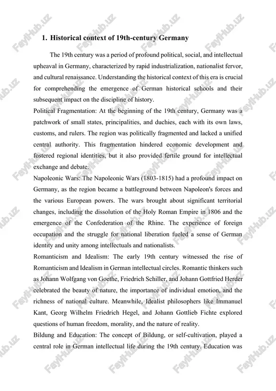 m as a powerful political and cultural force in germany. intellectuals and politicians advocated for the unification of the german states into a single nation-state, culminating in the formation of the german empire under otto von bismarck in 1871. the quest for national identity and unity shaped historical scholarship and inspired historians to explore the shared heritage and destiny of the german people. in conclusion, the 19th century was a period of profound transformation in germany, marked by political upheaval, cultural revival, and intellectual ferment. against this backdrop, german historical schools emerged as vibrant centers of historical inquiry, shaping the course of historical scholarship and leaving a lasting legacy on the discipline of history. 2. exploration of additional schools such as the marxist school, the geistesgeschichte school, and the critical theory school in addition to the prominent german historical schools like the rankean, bielefeld, and annales schools, the 19th and …