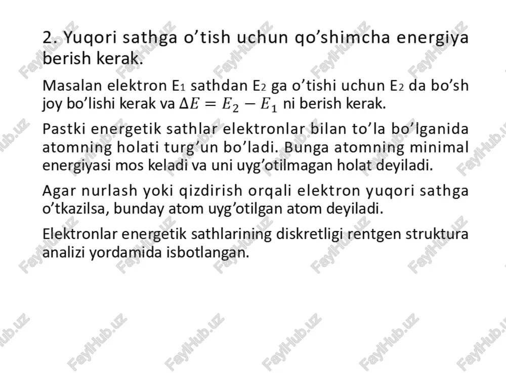 impulsning bitta qiymatiga energiyaning bir necha qiymatlari mos kelishi mumkin. bunga sabab: berilgan zonada qiymatlari turlicha bo’lgan effektiv massalar mavjud, ya’ni yanada og’ir va yanada yengil effektiv massalar mavjud. massa inersiya o’lchami bo’lgani uchun, u harakatchanlik bilan bog’liq, shunga ko’ra og’ir zaryad tashuvchilar sekin tashuvchilar deyiladi, ancha yengillari tez tashuvchilar deyiladi. bu rasmda kremniy zona strukturasi ikki kristallografik yo’nalish uchun berilgan. unda o’tkazuvchanlik zonasidagi elektronlar k=0 ga nisbatan surilgan minimumda joylashgan. valent zonadagi kovaklarga mos keluvchi maksimum k=0 da joylashgan. ta’qiqlangan zona kengligi ga teng. elektronlarning zonadan zonaga o’tishida to’g’ri va noto’g’ri o’tishlar mavjud. to’g’ri o’tish impulsning o’zgarishisiz sodir bo’ladi va fotonning yutilishi bilan yoki to’g’ri rekombinatsiyada fotonning ajralishi bilan sodir bo’ladi. to’g’ri o’tish yuz berish sharti: p=0 da ekstremumlarning birining ustiga ikkinchisi joylashishi kerak. to’g’ri o’tish fotonning impulsi ni olish yoki berish bilan sodir bo’ladi. bu yerda - yutilayotgan yoki nurlantirilayotgan nurning to’lqin uzunligi. bunda elektronning potensial energiyasi o’zgaradi, …