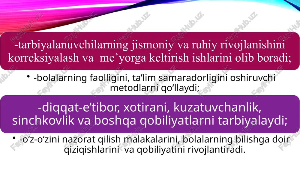 nuqsoni bor bolalar ko‘payib bormoqda. rivojlanishida nuqsoni bor bolalar orasida nutq nuqsoniga ega bo‘lgan bolalar ko‘pchilikni tashkil etmoqda. og‘ir nutq nuqsoniga ega bo‘lgan bolalar (alaliya, dizartriyaning og‘ir ko‘rinishlari) nutk maxsus maktablarda (nutq nuqsoniga ega bo‘lgan maktablarda) ta’lim—tarbiya olishlari lozim. lekin, inklyuziv ta’lim muammosi bilan shug‘ullanayotgan olimlar va mutaxassislar bunday bolalar umumta’lim maktablari o‘qishlari va ularga tizimli ravishda maqsadga yo‘naltirilgan logopedik yordam ko‘rsatilishi lozim degan fikrlarni ilgari suradilar inklyuziv ta’limni joriy etilishi umumta’lim maktablarida faoliyatyuritayotgan logopedlarga nisbatan talablarning kuchayishini ko‘rsatmoqda. jumladan, logoped differensial tashxis qilish, korreksion ish bo‘yicha individual ish rejalarni ishlab chiqish, nutq nuqsoniga ega bo‘lgan bolalar ota-onalar bilan suxbatlar o‘tkazish kabi bir qancha vazifalarni amalga oshirish bo‘yicha ish rejalarini ishlab chiqishi lozim. inklyuziv ta’limda kompleks yondashishi tamoyiliga ko‘ra nogiron bolalarga ularga nogiron deb faqatgina nuqson jihatdan yondashish emas, balki bu bolalarga har tomonlama yondashish lozim. bu esa maxsus ehtiyojli bolalar uchun ta’lim masalasini rejalashtirishni, uning butun hayoti davomida yuzaga …