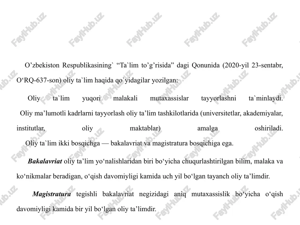 rni yechish uchun eng maqbul tadqiqot metodlarini tanlay oladi, avvalgi tadqiqotlarning` natijalari asosida yangi ilmiy nazariyani yaratish imkoniyatiga ega bo’ladi. ii. fan - tadqiqot faoliyati sohasi ta`limning bosh bo`g’ini – bu fan va uning doimiy rivojlanishidir. shuning uchun ham, kadrlar tayyorlash milliy modelining asosiy tarkibiy qismida “fan – yuqori malakali mutaxassislar tayyorlovchi va ulardan foydalanuvchi, ilg’or pedagogik va axborot texnologiyalarni ishlab chiqaruvchi” deb ko`rsatilgan. «fan» - tadqiqot faoliyati sohasi bo`lib, tabiat, jamiyat va tafakkur haqidagi yangi bilimlar hosil qilishdan to ularni tadbiq qilishgacha bo`lgan faoliyatni o`z ichiga oladi. fanning maqsadi bu insoniyat – atrof muhit, olam sirlarini va rivojlanish mexanizmlarini o`rganib, ulardan jamiyatning ravnaqi uchun foydalanishdir. fan bilimlarning oddiy algebraik yig‘indisi (to‘plami) emas, balki tartibga solingan, tizimlashtirilgan majmuidir. boshqacha aytganda fan – bilimlar tizimidar. fanga insonning moddiy dunyo va jamiyat haqidagi bilimlarini kengay- tirishga (boyitishga) yo‘naltirilgan intelektual faoliyati, deb ham qarash mumkin. borliqni (voqelikni) chuqur anglab yetish va amalda qo‘llash …